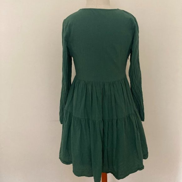 Short Green Tiered Dress - Picture 2 of 3